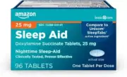 AMAZON Basic Care Sleep Aid Doxylamine Succinate Tablets, 25 mg 96 Tablets Tabs