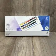 Winsor & Newton Cotman Watercolor Paint Set, Studio Set, 46 Half Pan w/ Brush