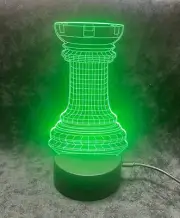 The Rook - Multi Changing Color 6 1/2 Inch High - Chess Night Light