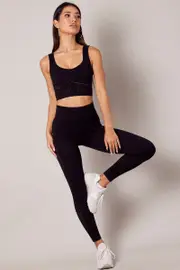 Black Tank Top V Neck Seamless - Size M/L, Women's Tank