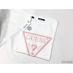 GUESS LOGO TEE 短T 短袖 白 粉紅 條紋 倒三角 問號 韓國 百搭 經典 NI2K6425 IMPACT