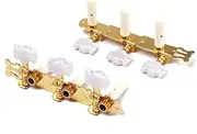 HONITANO Classical Guitar Tuning Pegs with Buttons Spacing Easy to Use Acoustic Machine Head Replacement for Guitars Gold Finish