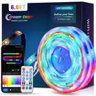 RGB+IC LED Strip Lights, 6.6FT Smart Bluetooth LED Light for Bedroom, Color C...
