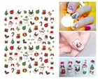 Christmas Nail Stickers Xmas Tree Snow Flakes Santa Bell Ball Star Deer Snow Man