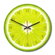 Fruit Lime Pattern Home Office Bedroom Decoration Acrylic Mute Wall Clock, Size : 28cm