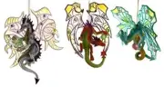 Crystal Cave Dragon Ornaments #7: Winter Frost, Emerald Glimmer, Scarlet Ember