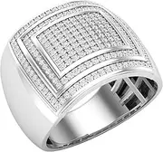 [Dazzlingrock Collection] 0.65 Carat (ctw) Round Diamond Men's Hip Hop Micro Pave Wedding Band Ring, Available in 10K/14K/18K Gold & 925 Sterling Silver