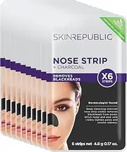 Skin Republic Charcoal Nose Strip Removes Blackheads Instantly. Made in Korea. 6 Nose Strips (10 Pack)