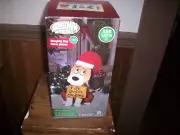 Gemmy 3.5' Airblown Naughty Dog I ate Santa's Cookies Christmas Inflatable