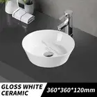 360x360x120mm Ceramic Round Wash Basin Bathroom Vanity Above counter sink white