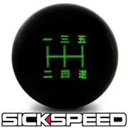 BLACK / GREEN INLAY MANUAL SHIFT KNOB SHORT THROW SHIFTER 5 SPEED 10X1.5 K02