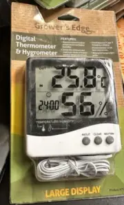 BRAND NEW Grower's Edge Large Display Digital Thermometer & Hygrometer