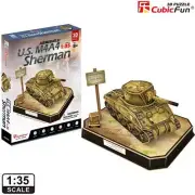 CUBIC FUN 3D DIY Puzzle Model Building Kit 1:35 Scale US M4A4 Sherman WWII Tank