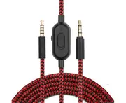 Braided 200cm Replacement Extension Cord Wire for GPRO X G233 G433 Headphone Cable with Inline Mute and Volume Control - Red