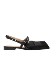 Ganni Big Bow Slingback Flat Shoes 35,36,37,38,39,40,41,42 black