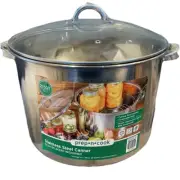 McSunley Water Bath Canner with Glass Lid Induction Capable 21.5Qt Stainless NEW