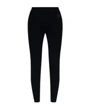 Moncler Logo Patch Ribbed Leggings black