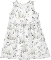 [Caihoyu] Girl Tank Dresses Toddler Soft Spring Dresses Summer Active Playwear, Multicolor12, 6 Years