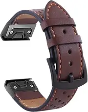 [DJDLFA] 26 22mm Leather Watchband For Garmin Fenix 5X 5 5S Plus 3HR 6 6S 6X Pro 935 D2 Enduro Quick Release Easy fit Wrist Band Strap