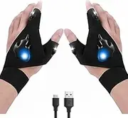 Rechargeable LED Flashlight Gloves, Stocking Stuffers for Men Women Adults, Gifts for Men Dad Husband, Cool Gadgets for Men Fishing Gifts
