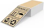 YIKIADA Khaki Thermal Labels 3 x 5 Inch Vinyl Self-Adhesive Fanfold Direct Shipping Stickers Waterproof Perforated Printer Decal for Office Warehouse Barcode 300 PCS