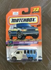 1999 MATCHBOX SUPERFAST #73 CHEVY TRANSPORT BUS METRO MOTEL SHUTTLE NEW ON CARD