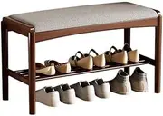 Footboard Bench Solid Wood Door Household Shoe Changing Bench Shoe Rack Can Sit in The Porch Storage Bench Shoe Bench Porch Long Bench(70 * 30 * 42cm)