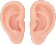Human Ear Model, 1 Pair Soft Silicone Simulation Ear Model, Flexible Fake Ear, Realistic Body Parts for Piercing Practice, Earrings Jewelry Display, Teaching Tool(1#)