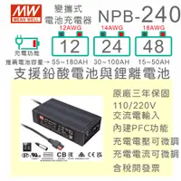 在飛比找蝦皮購物優惠-【保固附發票】明緯 240W 鉛酸 鋰離電池 工業級 充電器