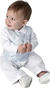 Vivaki 4 Piece Leo Christening Suit in Blue