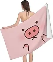 JBYJBX Cute Pig Print Beach Towel Quick Dry Sandproof Microfiber Beach Bath Towel for Travel Pool Camping