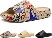 Homtechly Unisex Cloud Slides for Women and Men, Comfort Platform Lightweight Pillow Slippers Slides, Soft Foam Runner Shower House Slippers, Summer Open Toe Sandals for Indoor and Outdoor
