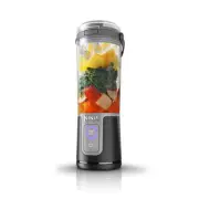 16Oz Portable Blender, Black, Leak-Proof Lid, Easy Sip Spout, USB-C Rechargeable