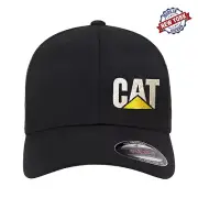 CAT Caterpillar Heavy Machinery Embroidered Flexfit Fitted Ball Cap
