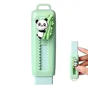 Sliding Retractable Pencil Eraser - Kids Cartoon Panda Push Pull Slide Pencil Erasers | Rubber Student Stationery, Writing Painting Drawing Clean Tool Cute for Home Shop