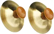 Abaodam 2pcs Percussion Instrument Instruments Low Volume Cymbal Hand Cymbals Musical Instrument Education Small Finger Instrument Wooden Golden