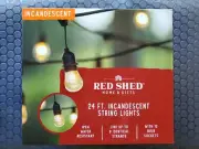 Outdoor String Lights. Red Shed 24 ft. Incandescent String Lights. Brand New.