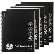 Spirax P504 Cash Receipt Black Cover Quarto Pack 5
