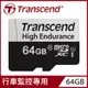 【Transcend 創見】64GB USD350V High Endurance microSDXC UHS-I U1高耐用記憶卡,附轉卡