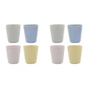 8pc Ecology Ottawa Stoneware Latte Cup 250ml Oyster/Blue/Blush & Lemon