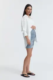 Maya Satin Shirt (Oyster)
