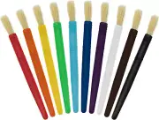 10-Piece Large round Chubby Hog Bristle Paint Brushes Set – Durable Craft Paint