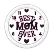 Pink Best Mom Ever WALL CLOCK - Heart Cute Decor Birthday GIFT - Mother's Day