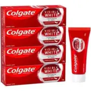 Colgate Visible White Toothpaste - Sparkling Mint, 4 x 100 g Multipack