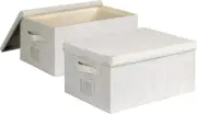 Large 17''X12'' Quart Collapsible Stackable Storage Bins with Lids, 2 Packs off