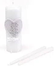 Hortense B. Hewitt Wedding Accessories 9 Pillar and 2 10-Inch Tapers Unity Candle Set, Set of 3, White