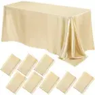 Rectangle Wedding Satin Large Tablecloth Bright Smooth Silk Table Cover Christma