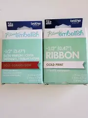 Brother P-Touch Embellish 1/2" (0.47") Satin Ribbon. Set Of 2.