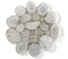 Round Epoxy Coffee Table Top White Agate Living Room Table for Hotel Decor