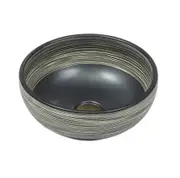 360*360*140mm Stripe Pattern Porcelain Round Above Counter Art Basin